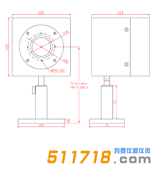 F350-CB-40風冷型激光功率計探頭產品規格.png